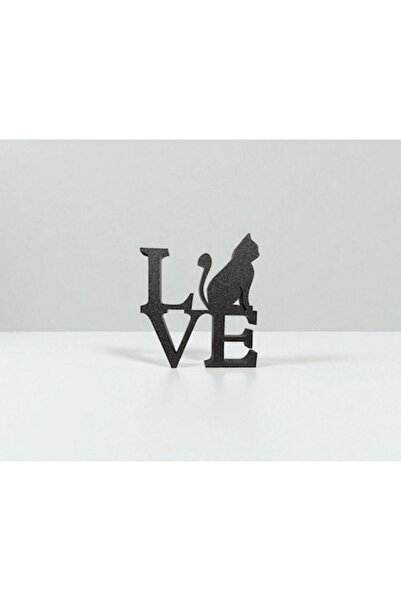 OEM Decorațiune 3D „Dragoste cu pisică” - Negru, 19 x 5,1 cm