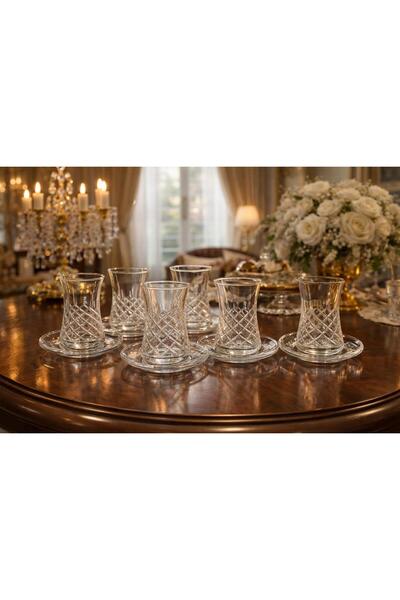 sigmaglas Elegantly Designed 12-Piece Glass Tea Set for 6 People for Modern D...