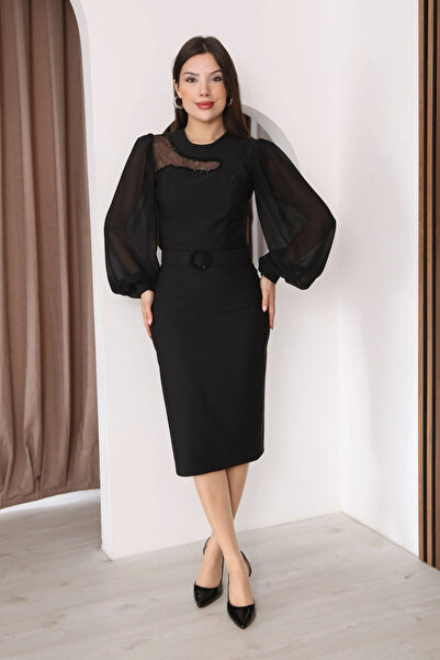 lodmela Φόρεμα μίντι Τούλι με λεπτομέρειες και λεπτομέρεια επεξεργασίας 2285-...