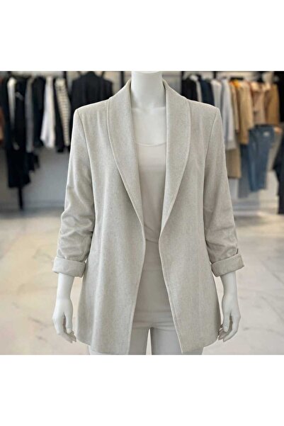 ÖZGEN Keten nakışlı blazer ceket