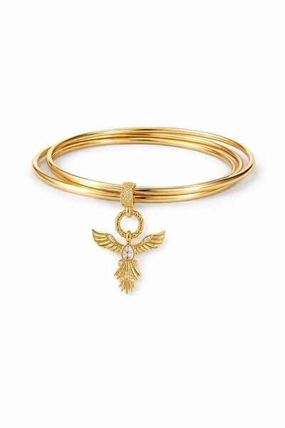 Gold Zirkon Taşlı ve Çarmlı Ajda Bileklik