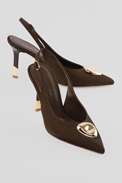 Mubiano Pantofi de damă din satin, cu toc stiletto, cu vârf ascuțit, cu detal...