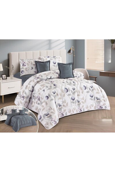 NAJMA Double-sided bedspread, one side patterned, one side plain, double size...