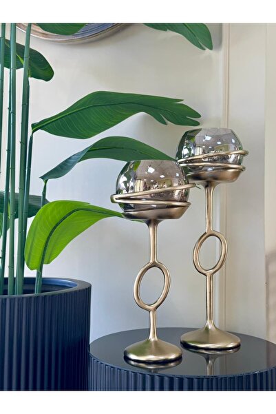 HERA DEKOR İTHAL 5 PARÇA GOLD HALKA DETAYLI SALON SET