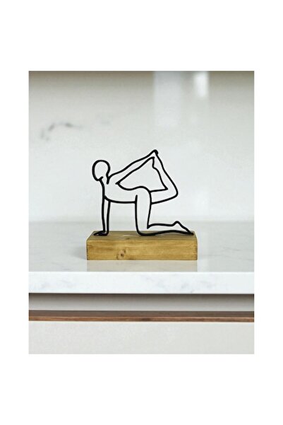 OEM Obiect decorativ de yoga, siluetă de meditație, suport din lemn