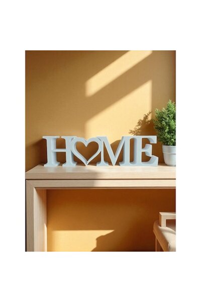 OEM Decorațiune 3D „ACASĂ cu Inimă” - ALB, 19 x 5,1 cm