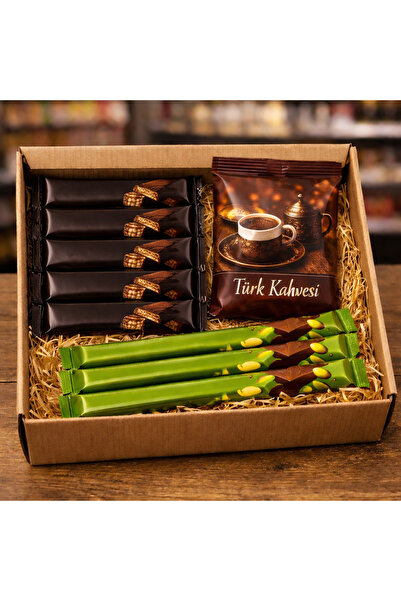 Dilan Market Türk Kahvesi ve Bitter Çikolata Hediye Seti – Gurme Kutusu