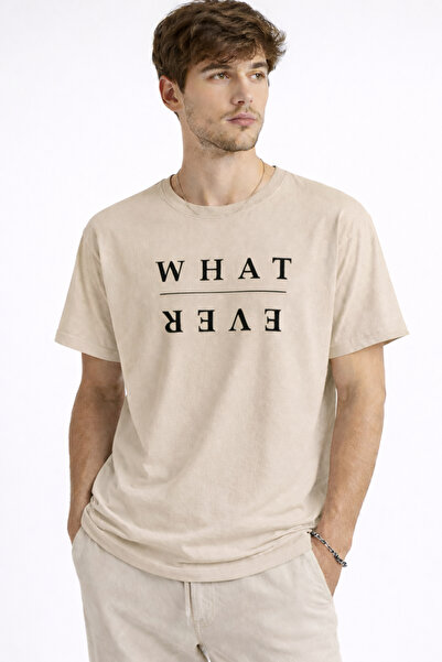 ArtYus ماذا؟ |   تي شيرت قطني مطبوع من Ever بقصة مريحة وياقة دائرية للجنسين