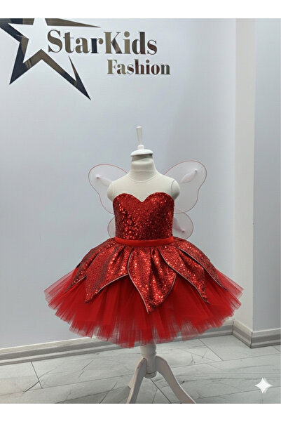 Star Kids Κοριτσίστικη Κόκκινη Στολή Τίνκερ Μπελ, Στολή Νεράιδας για Κορίτσια...
