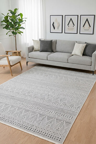 Babil Home Salon Mutfak Yatak Odası Koridor Halısı Yolluk Halı8064 ANTRASİT