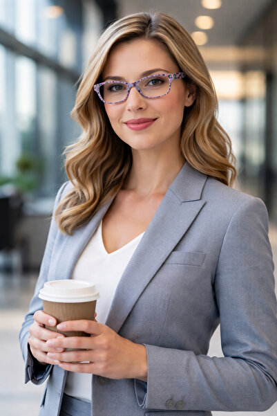 Kokoni Eyewear Mavi & Mor Square Mily Printed Kokoni Baskılı Çerçeve