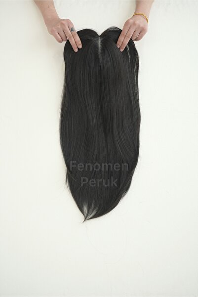 Fenomen Peruk Tül Tepelik Koyu Kestane Düz Premium Özel Seri