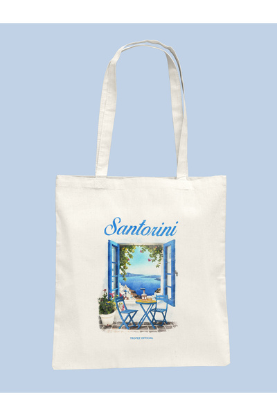 Hayali Şeyler Santorini Printed Cloth Bag