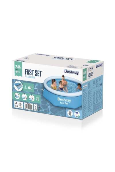 BESTWAY ‍ مسبح دائري سريع التجهيز مع مضخه فلتر - 2.44 متر × 61 سم