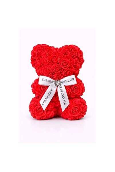 OEM Bear made of artificial red roses