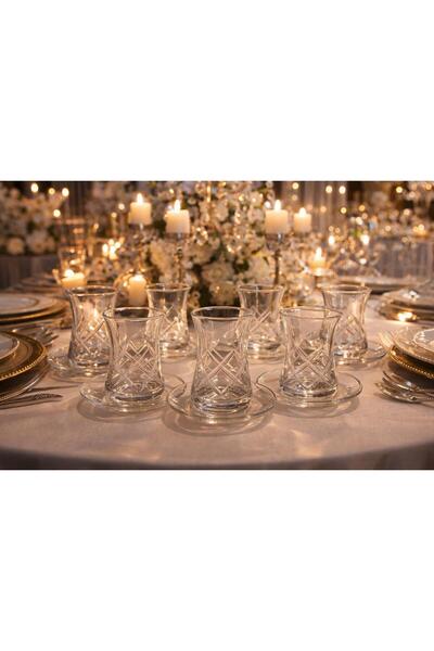 sigmaglas Elegantly Designed 12-Piece Glass Tea Set for 6 People for Modern D...