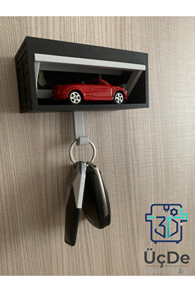 ÜçDe3D Hareketli Kapaklı Garaj Anahtarlık HotWheels Uyumlu Model Araba Sergil...