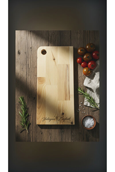 Yatağan Zeybek Natural Wood Multi-Purpose Cutting Board - Kitchen Utensil wit...