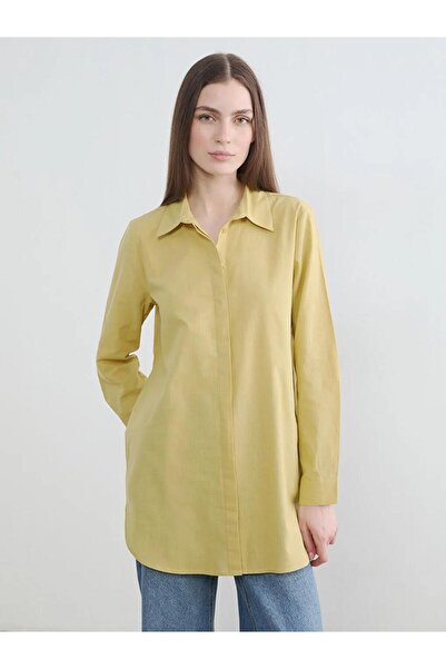 LC Waikiki Green Shirt Collar Women's Tunic (S6)