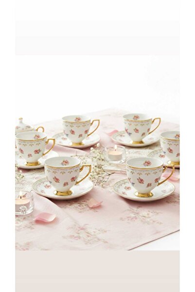 Ogeda Home, Buenos Çiçek Desenli 6 Kişilik Fincan Takımı – Çiçek Desenli Pors...