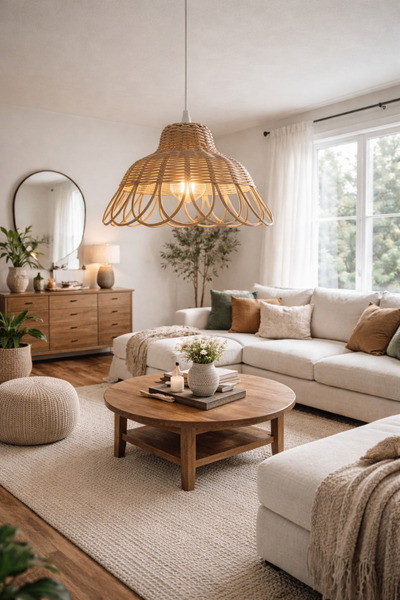 DEKORATTAN Rattan bambu hasır avize