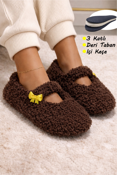 GiginGo Teddy Yumuşacık Kadın Ev Patiği - Ev İçin Konforlu Teddy Model Patik ...