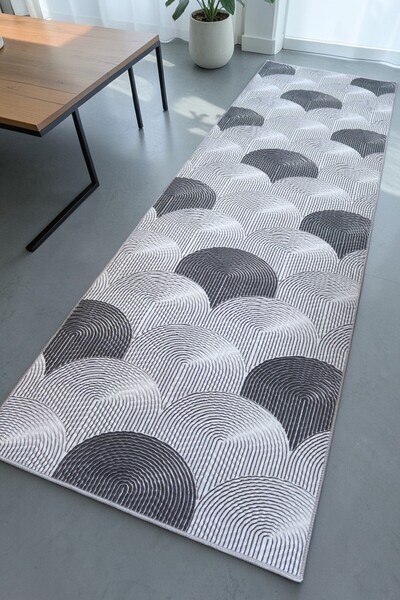 SoftNest Luna Kesme Kaymaz Tabanlı Kabartmalı Salon Koridor Mutfak Yıkanabili...