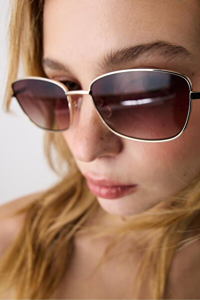 Stradivarius Kare metal güneş gözlüğü