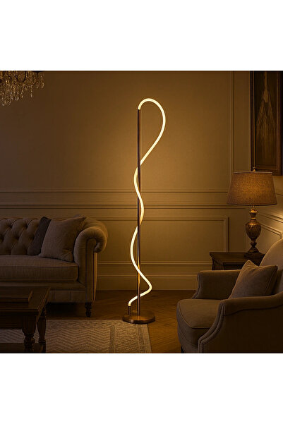 HAMER Modern olive green floor lamp, yellow light, 30 watts, 150 cm long