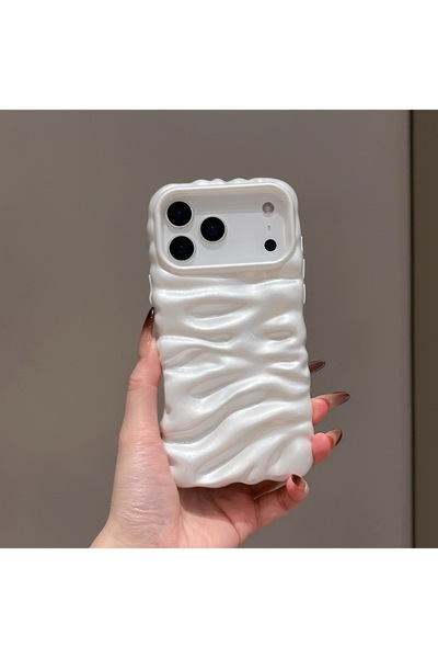 botyco iPhone 15 (6.1 Inch) Compatible Wavy Wrinkled Detailed 3D Surface Brig...