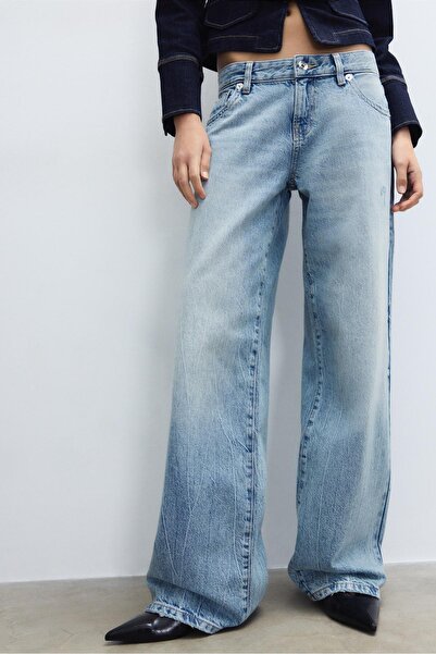 Stradivarius Düşük bel straight fit zımbalı cepli jean