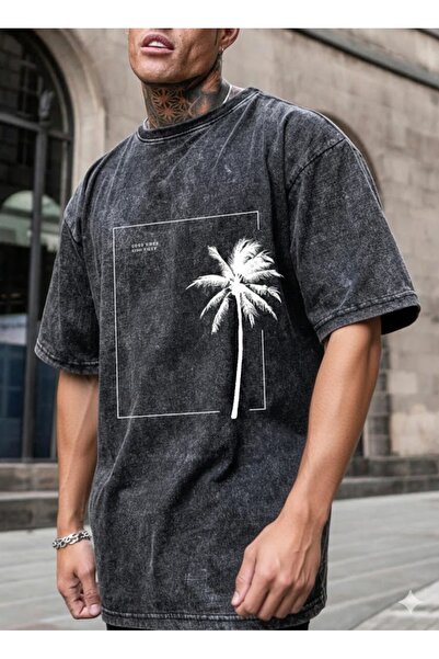 PENTHİLUS Acid-Washed Oversize T-Shirt - Washed Men's Oversized T-Shirt