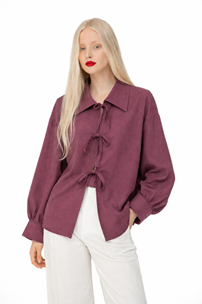 PIOVE Ön Bağlama Detaylı Düğmeli Gömlek – Elegant