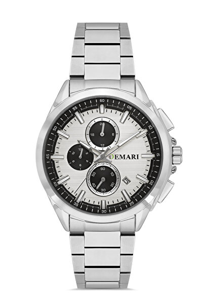 DEMARİ Men's Wristwatch Quartz Multifunction Steel Band, Silver Dial Dm-00118...