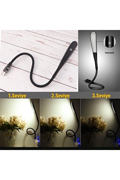Genel Markalar ® USB Girişli 14 Ledli 3 Kademeli Dokunmatik Masa/Kitap Okuma ...