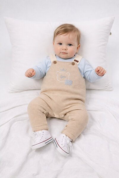 Panfilia %100 Pamuk Erkek Bebek Uzun Kollu Mevsimlik Salopet ikili Takım