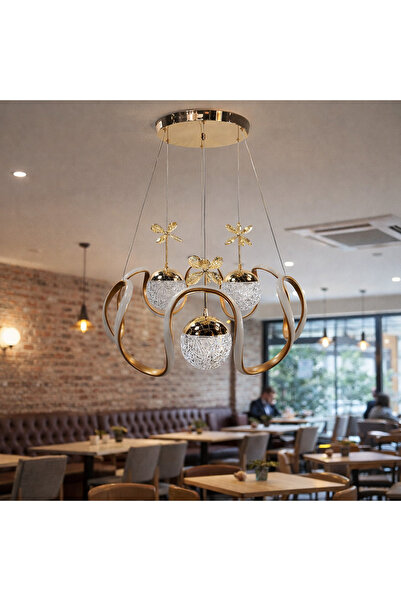 TREND KAFKAS Papillon tarçın Kristal Sarkıt Avize – 3lü kristal Küre Modern T...