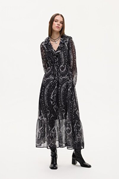 Shoe Box By Quzu Rochie maxi Quzu detaliu cu volane