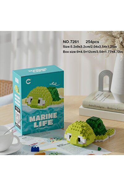 womi Bricks Marine Life Sevimli Kaplumbağa Blok Yapı Taşı