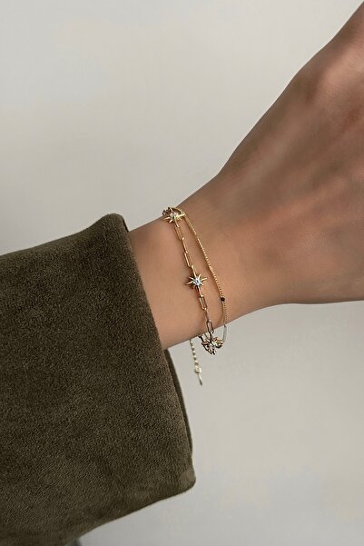Okko Store Double Row Chain North Star Bracelet