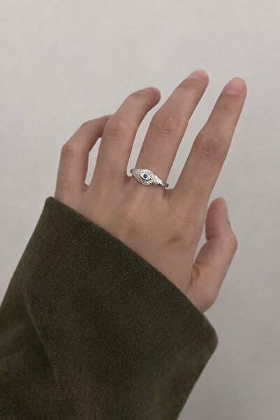 Okko Store Blue Enamel Eye Adjustable Ring