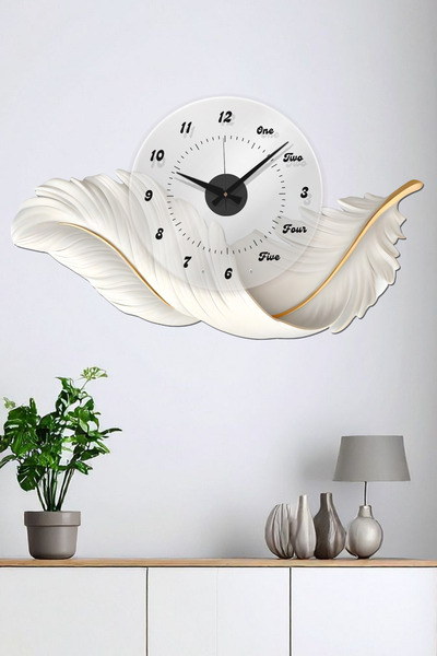 ARTI HOME Dekoratif Modern Duvar Saati - Zarif Tüy Formlu Tasarım