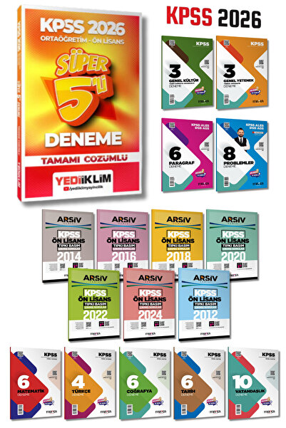 Yediiklim Yayınları 2026 Ön Lisans Ortaöğretim Genel 5 Deneme + 9 Fasikül Bra...