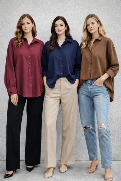 Asil Kadın keten gömlek