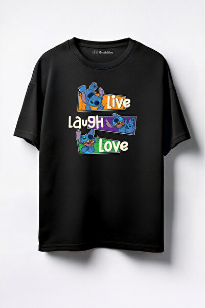 Merch&ice Ζήσε Γέλα Αγάπα - Υπερμεγέθη Τυπωμένο Unisex T-Shirt