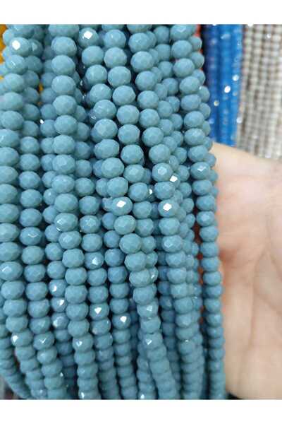 Ralp Moda خرز كريستال زجاجي 6 ملم 10 خيوط باللون الأخضر البحري