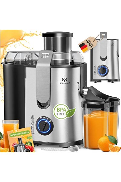 KESSER Storcător de fructe și legum din oțel inoxidabil, 1100 W, 3 setări de ...