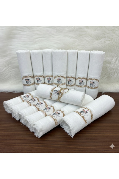 ÖZteks 12 ADET DÜĞÜNÜMÜZE HOŞGELDİNİZ HAVLUSU DÜĞÜNLÜK - DAVETİYELİK- DAĞITMA...