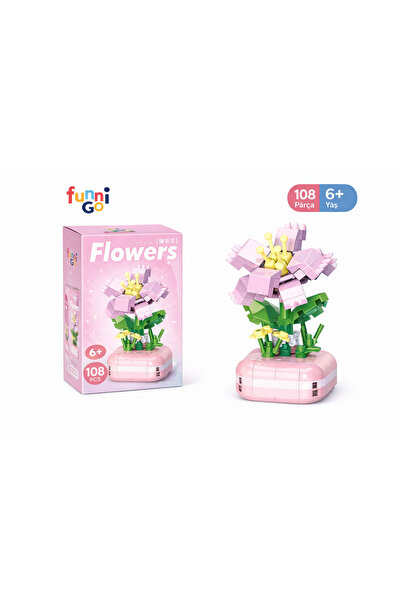 FUNNIGO Şakayık Çiçek Model Karakter Figürü 3D Yapı Oyuncakları 108 Parça