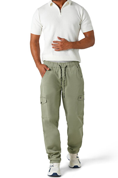 hendam Men's casual comfortable trousers with elastic waistband and drawstrings